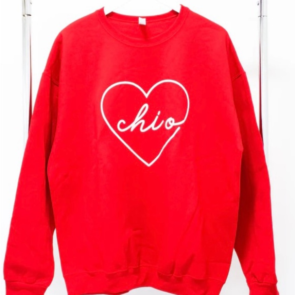Chi Omega Red Heart Sweatshirt